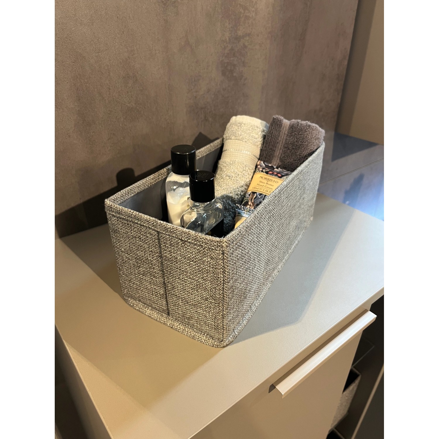 Fackelmann Aufbewahrungskorb Textil 13 x 12 x 28 cm Grau kaufen bei OBI
