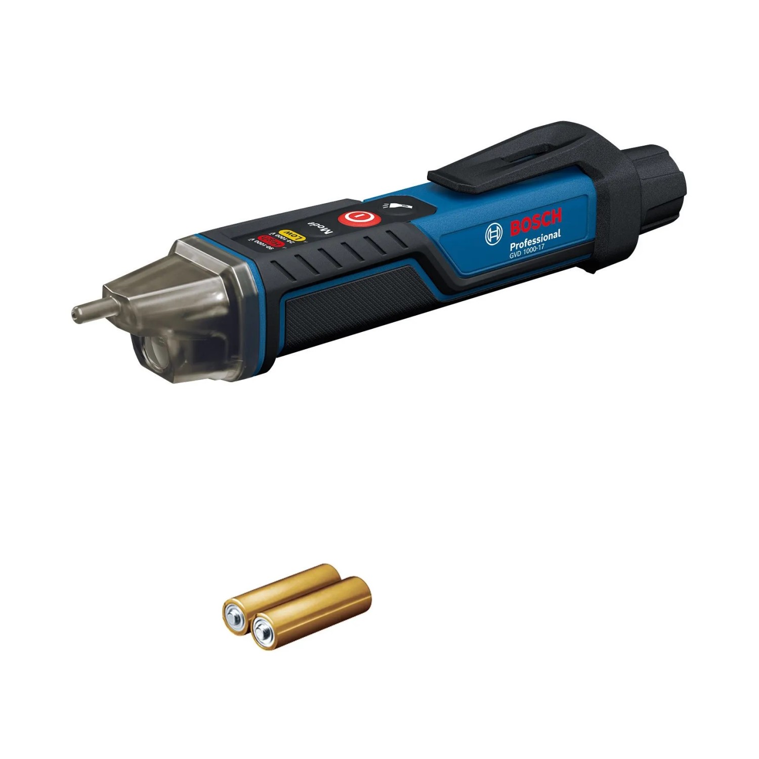 Bosch Professional GVD 1000-17 Spannungsprüfer, blau/schwarz, mit Batterien. Berührungslos.