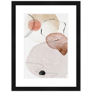 Schwarzer WANDStyle Bilderrahmen aus Holz, 40x60 cm, mit abstraktem Aquarellbild im klassischen Stil.