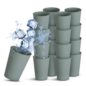ProHome Kunststoff Becher, 16er Pack, Grün, 0,2L. Mehrwegbecher für Küche & Party.