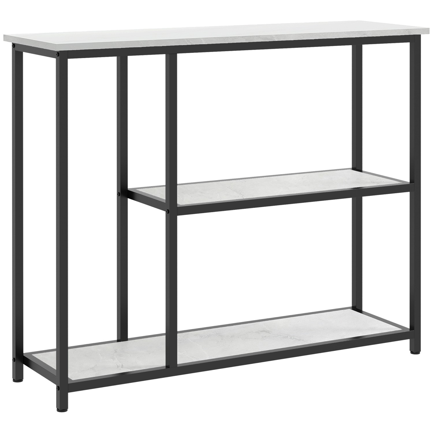HOMCOM Konsolentisch mit 2 Ebenen Kippschutz Stahl Weiß 100 x 30 x 80 cm günstig online kaufen