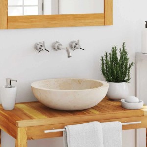vidaXL Waschbecken 40x12 cm Marmor Creme 142775