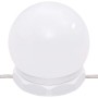 Detailaufnahme einer LED-Leuchte des vidaXL Schminktischs in Räuchereiche.