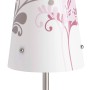 Design-Tischlampe Ingolstadt in Weiß-Violett mit floralem Muster für stimmungsvolle Beleuchtung.