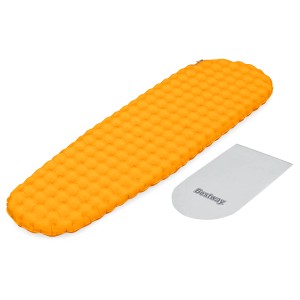 Orangefarbene Bestway Isomatte (183x51x7,5cm) mit Packsack für Camping & Outdoor.