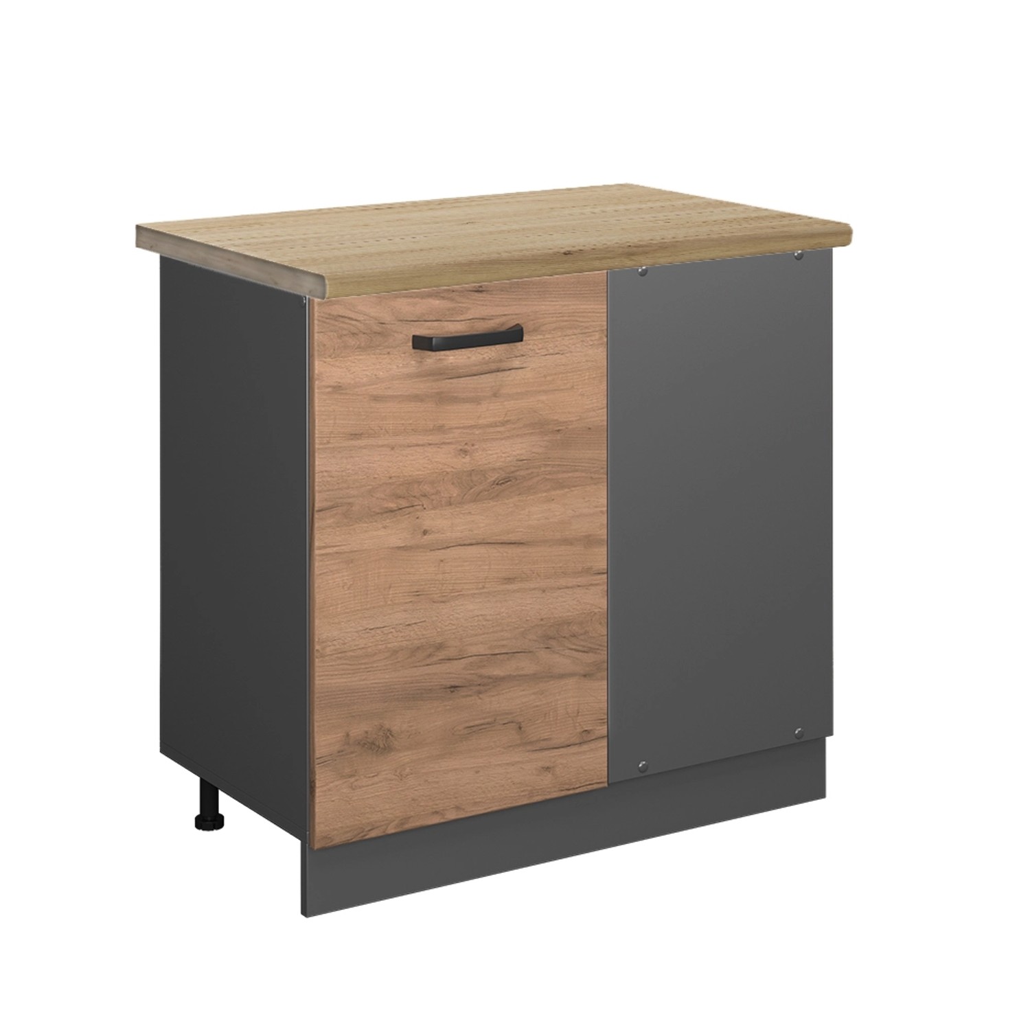 Vicco Eckunterschrank R-Line Goldkraft Eiche/Anthrazit 86 cm AP Eiche