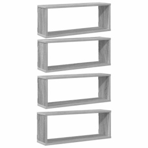 vidaXL Würfelregale 4 Stk Grau Sonoma 60x15x23 cm Holzwerkstoff 815928