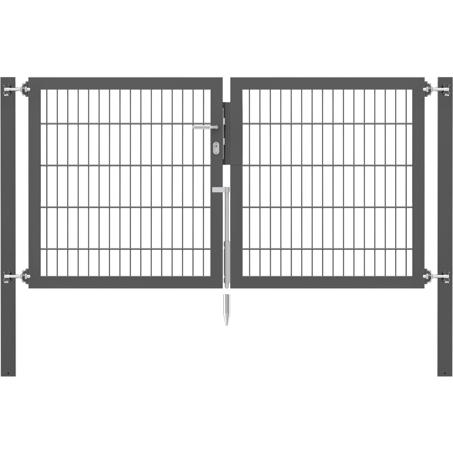 Doppeltor Flexo Plus 200 cm x 100 cm Pfosten 80 cm x 80 cm Anthrazit