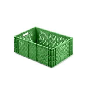 Grüne Eurobox (43L) im 10er Sparset, ideal für Obst und Gemüse. Robuste Aufbewahrungsbox / Transportbox.