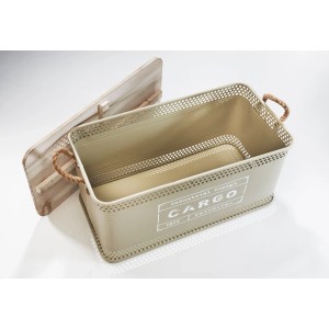 Kobolo Aufbewahrungsbox Wäschebehälter Box LOFT Eckig 64x32x31 cm