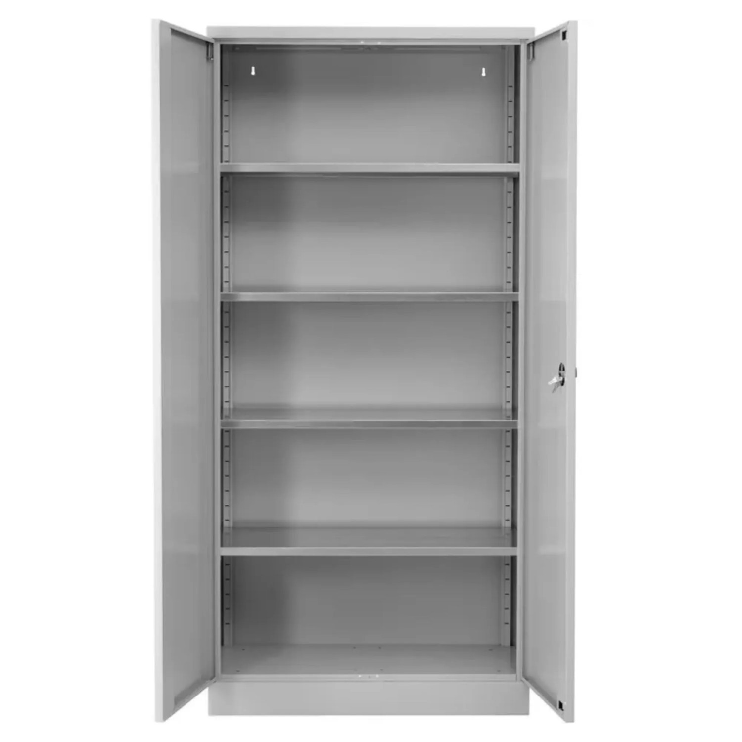 PROREGAL Stahlschrank Bee 10 Fachböden HxBxT 195 x 92 x 60 cm Pulverbeschichtetes & Verstärktes Fachbodenmaterial Grau & Grau
