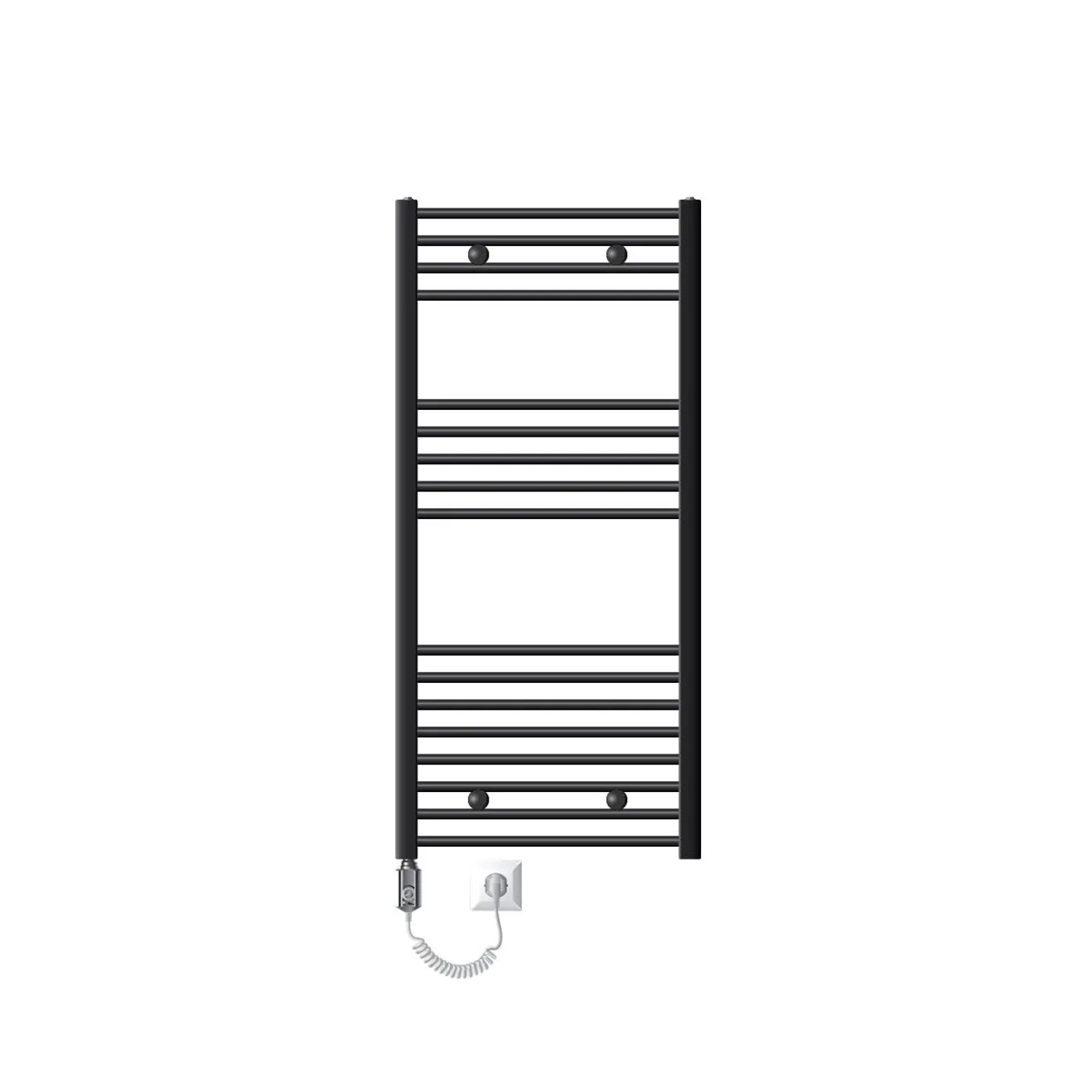 LuxeBath Badheizkörper 600x1200mm Anthrazit Gerade und Heizstab 1200W