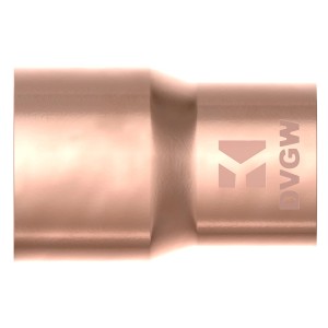 Kirchhoff Reduzier-Doppelmuffe, 28x22mm, blank. Kupferfitting für Sanitär, Heizung & Trinkwasser.