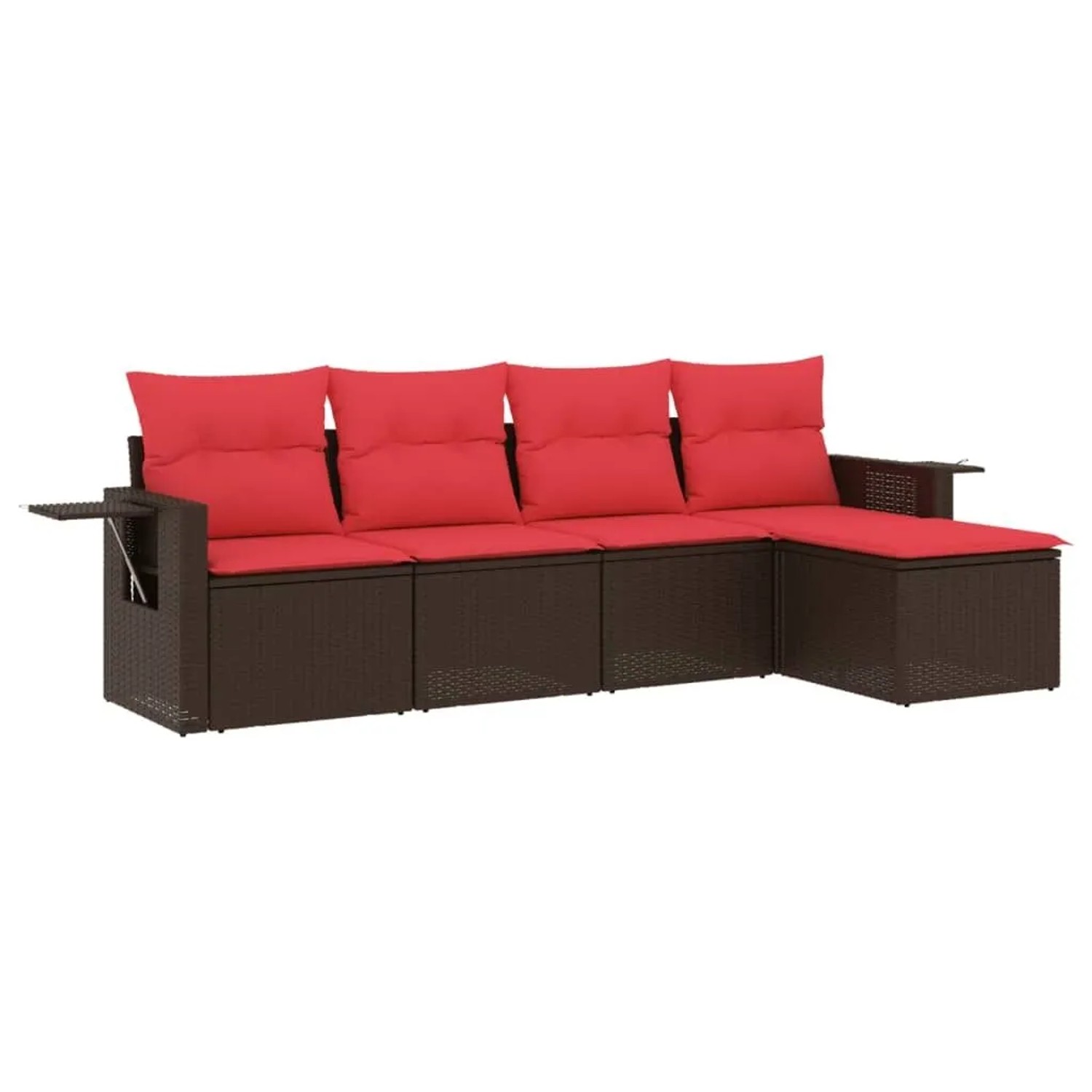 vidaXL 5-Tlg Gartensofa-Set mit Kissen Braun Polyrattan 3220093 günstig online kaufen