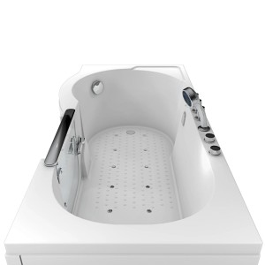 AquaVapore Senioren-Badewanne mit Tür und Whirlpool, 85x170cm. Rechteck-Badewanne mit Einstiegstür und Massagedüsen.
