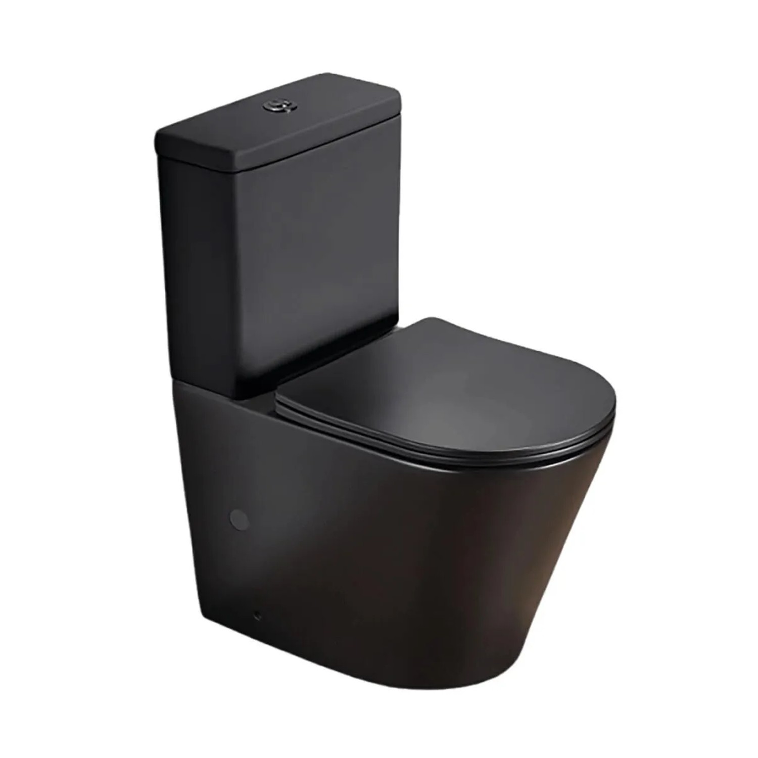 Swiss Aqua Technologies Stand-Kombi-WC Spülrandlos Infinitio Wasseranschluss von Unten mit SoftClose WC-Sitz Schwarz Matt