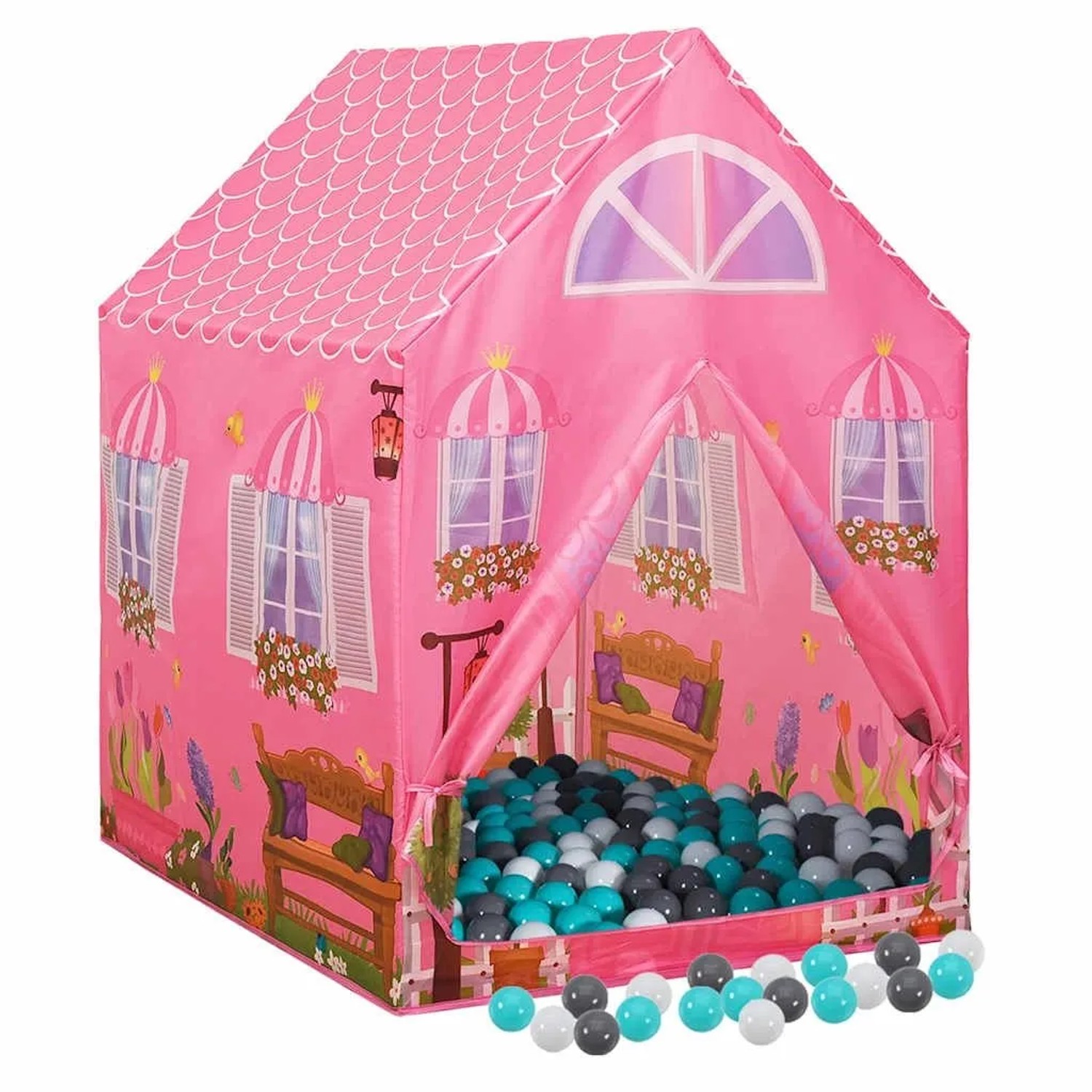 vidaXL Kinder-Spielzelt mit 250 Bällen Rosa 69x94x104 cm 3107749