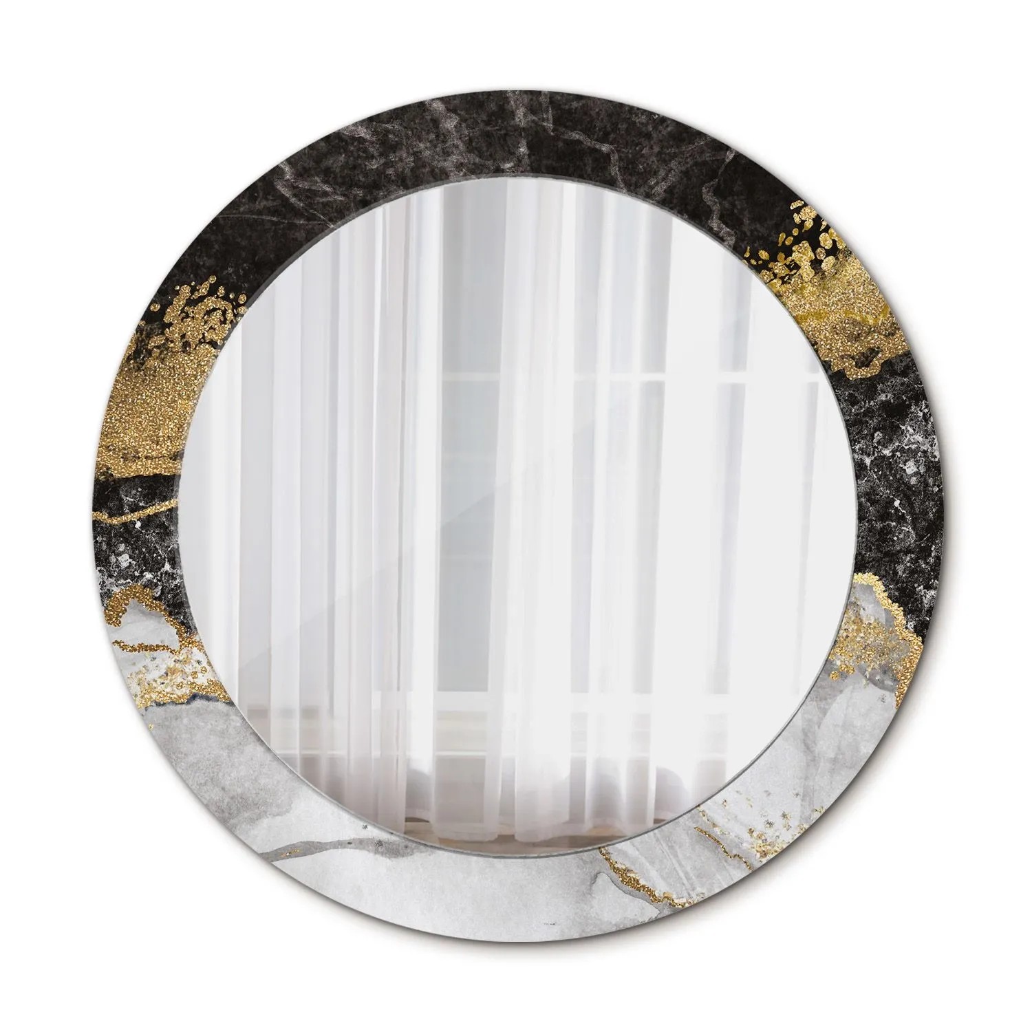 Tulup Spiegel mit Aufdruck Marmor Loft 70x70 cm Runder Spiegel mit Dekorati günstig online kaufen