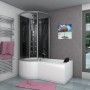 AcquaVapore Duschtempel 100x170 mit Badewanne und schwarzer Duschkabine.