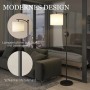 HOMCOM Stehlampe, schwarz-cremeweiß, mit Stoffschirm und Metallfuß. Elegante Innenleuchte.
