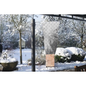Graue Videx Garden Vlieshaube Lilie Mega XL 180x120 cm zum Schutz von Pflanzen im Winter.