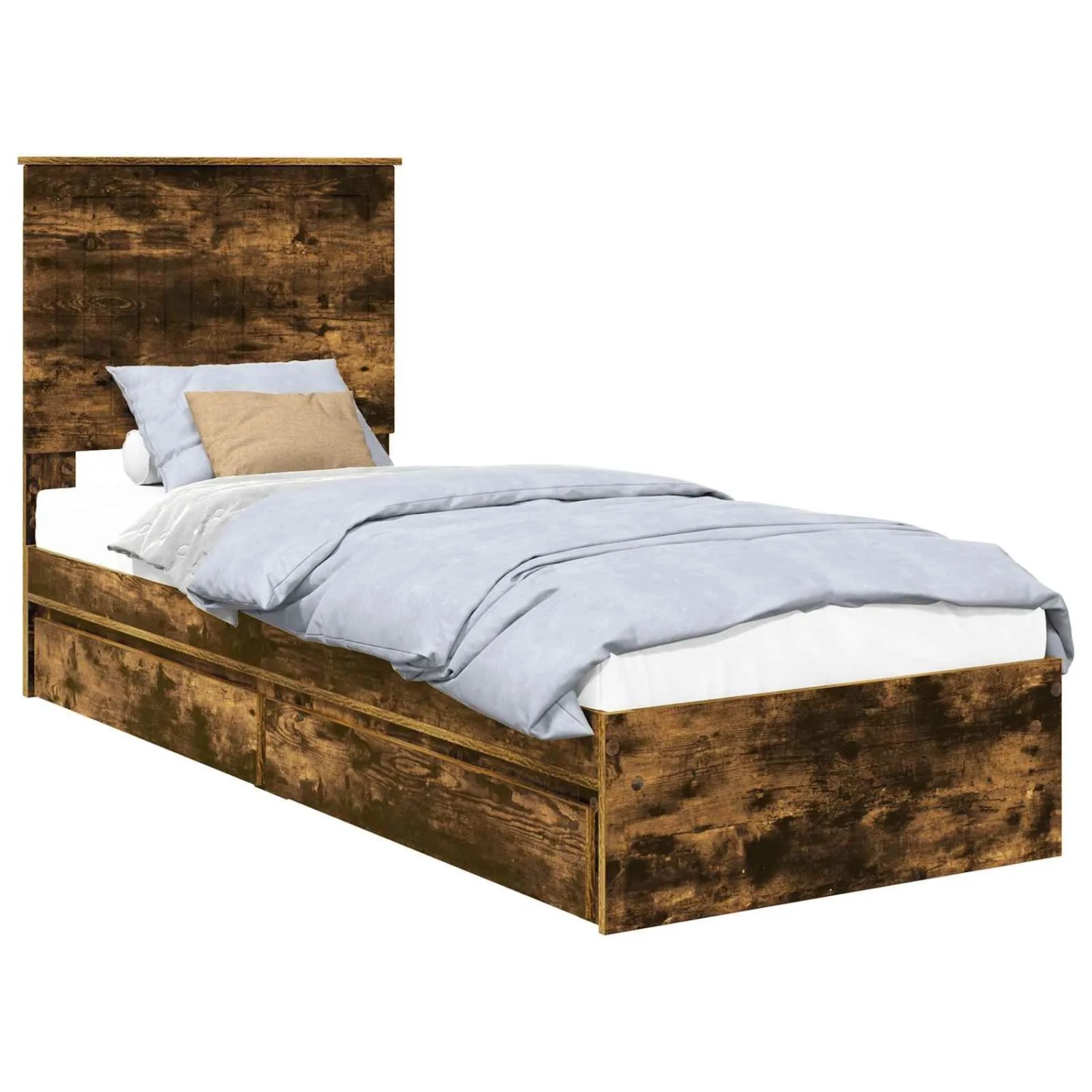 vidaXL Stauraumbett Räuchereiche 75 x 190 cm Holzwerkstoff 3411261 günstig online kaufen