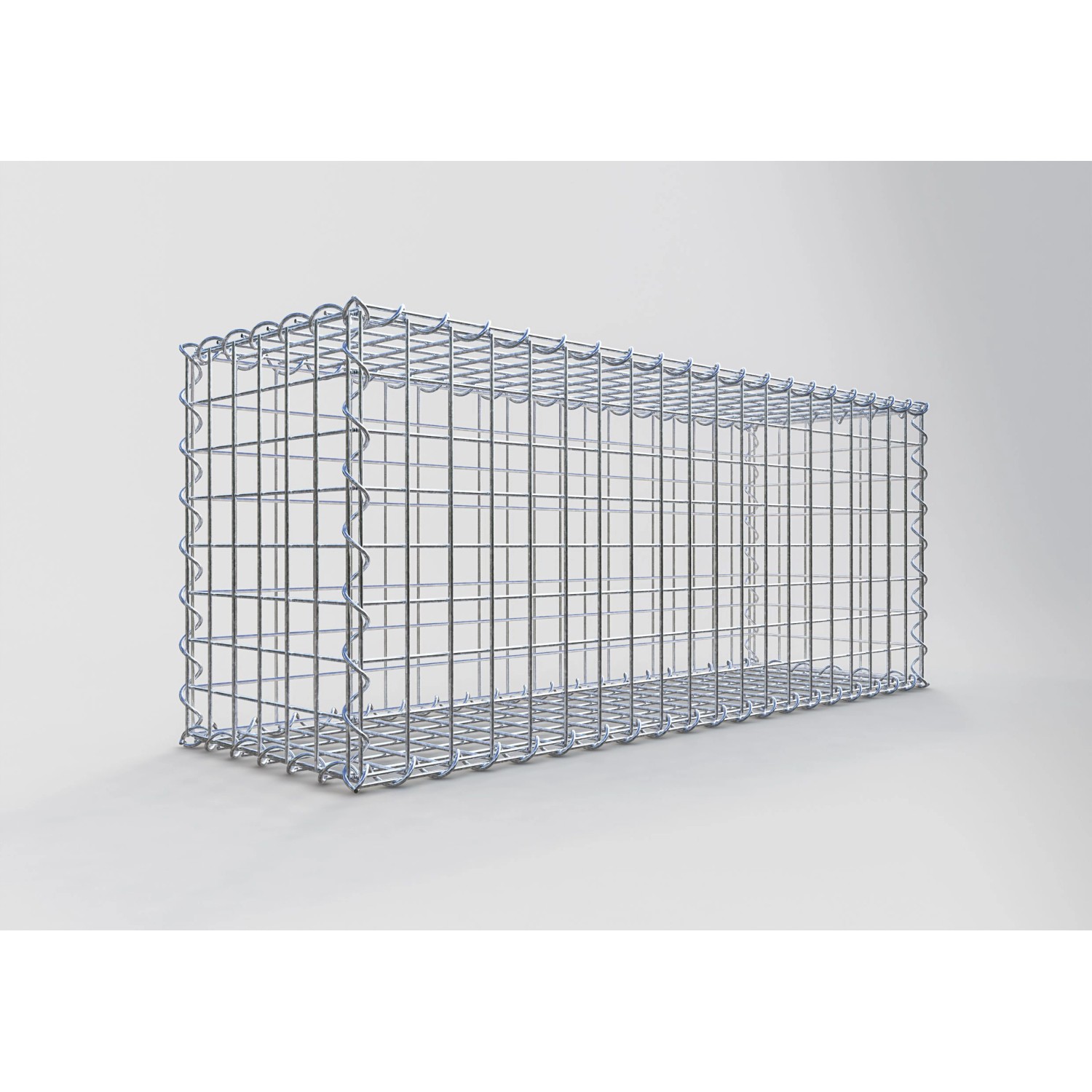 Leerer Gabiona Gabionenkorb, 40x100x30 cm, Maschenweite 5x5 cm, für Einfassungen und Mauersysteme.