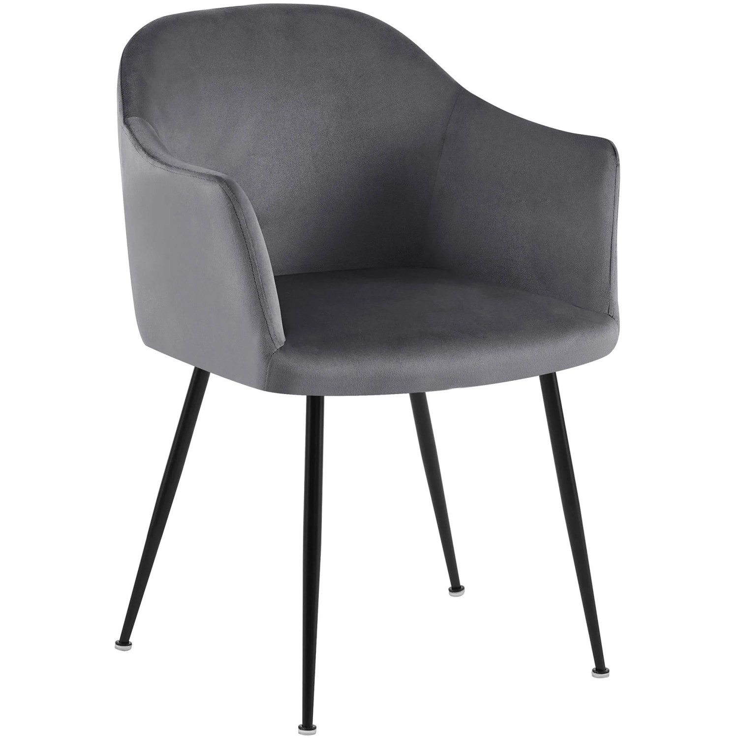 DELUKE Esszimmerstuhl CILIS Samt Dunkelgrau 57x58x80cm Essstühle Esszimmerstühle Küchenstühle Wohnzimmerstühle