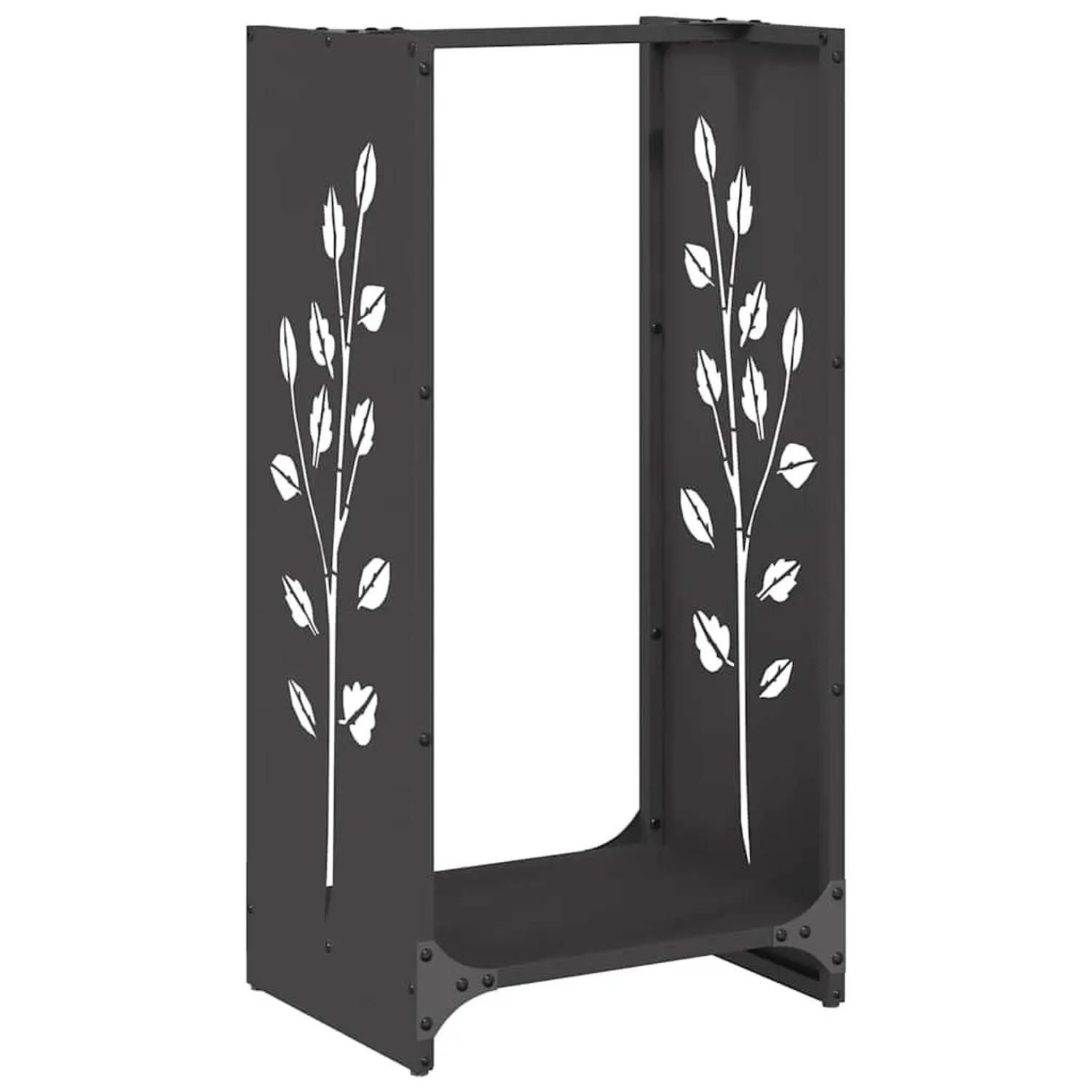 vidaXL Brennholzregal Schwarz 40x30x80 cm Kaltgewalzter Stahl 864219