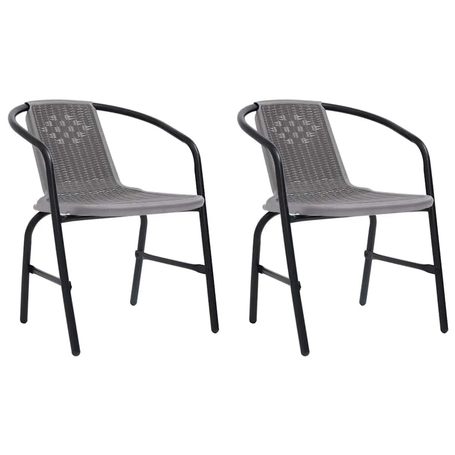 vidaXL Gartenstühle 2 Stk Kunststoff Rattan-Optik und Stahl 110 kg 312494 günstig online kaufen