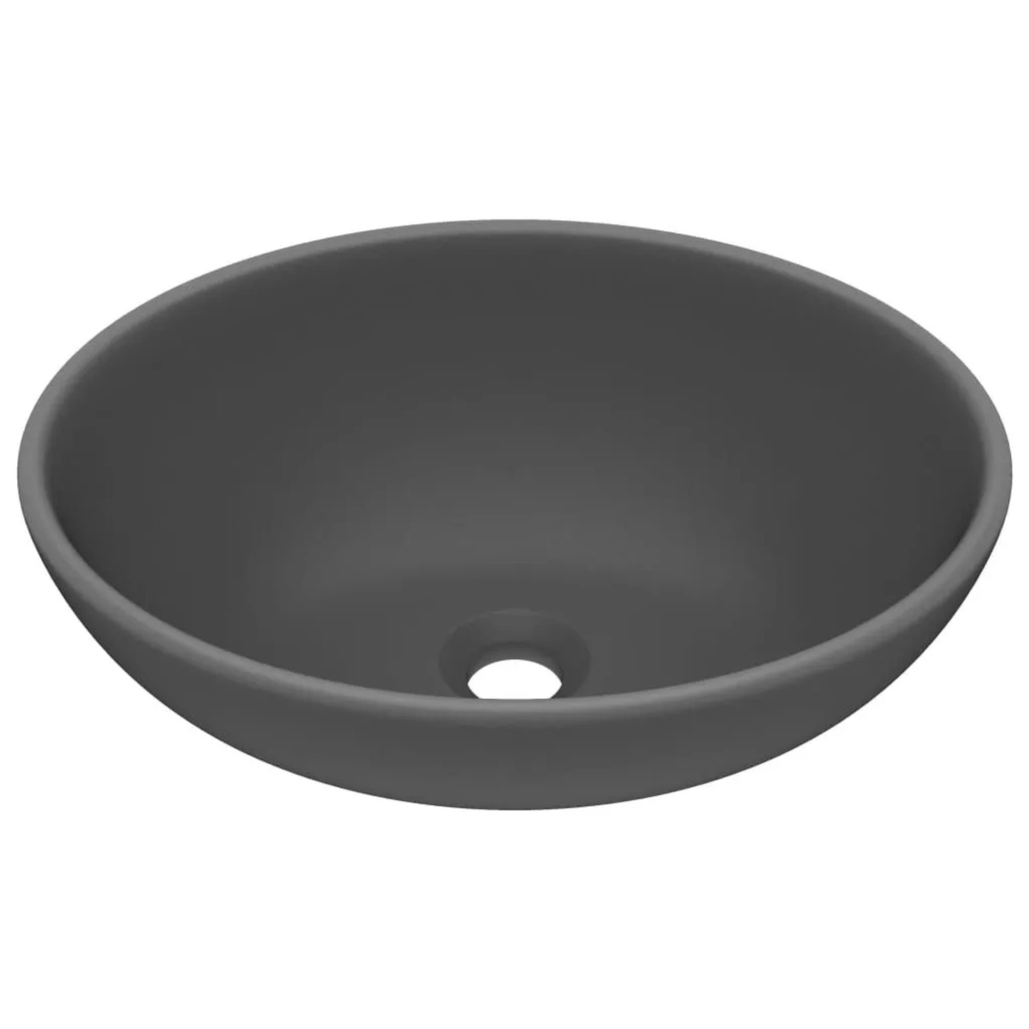 vidaXL Luxuriöses Ovales Waschbecken Matt Dunkelgrau 40x33 cm Keramik 146928