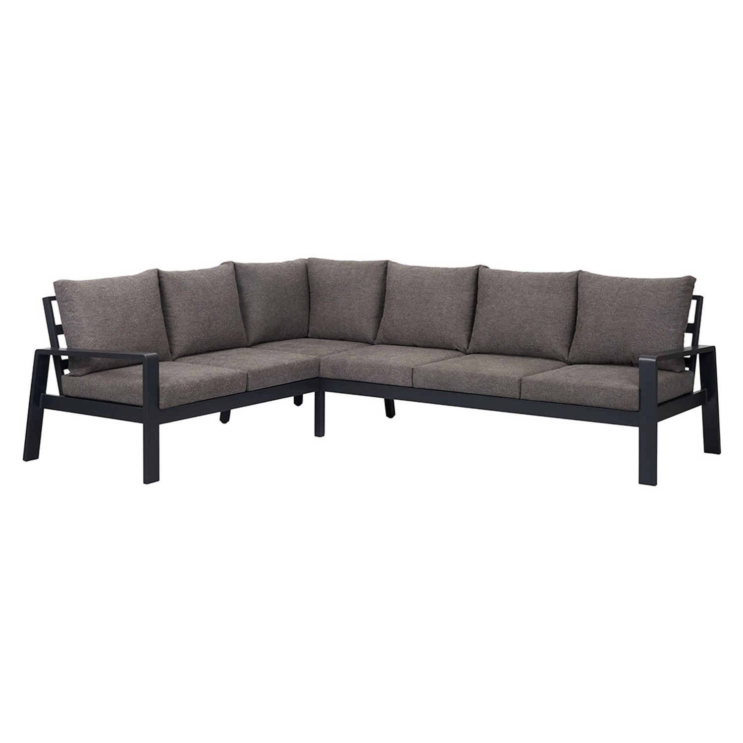 ebuy24 Lis Garten-Sofa Ecksofa mit Kissen Schwarz Grau günstig online kaufen