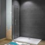Duschparadies Walk-In Dusche 110x195cm mit Falttür und Nano-Glas