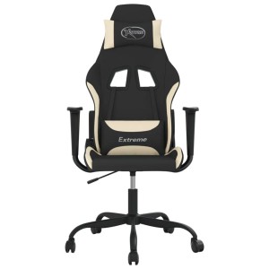 vidaXL Gaming-Stuhl mit Massagefunktion Schwarz und Creme Stoff 345469