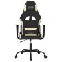 vidaXL Gaming-Stuhl mit Massagefunktion Schwarz und Creme Stoff 345469_3
