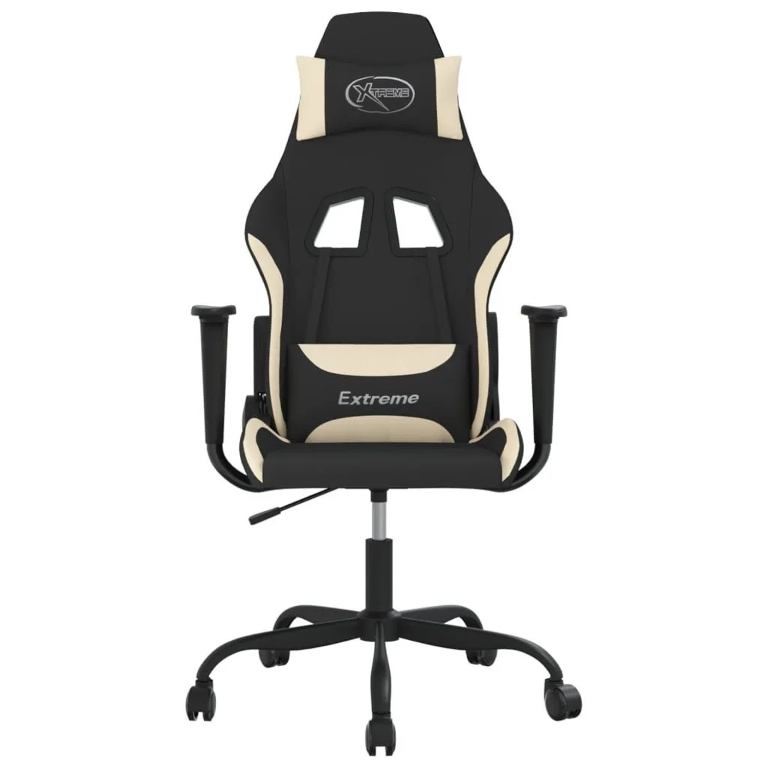 vidaXL Gaming-Stuhl mit Massagefunktion Schwarz und Creme Stoff 345469_3