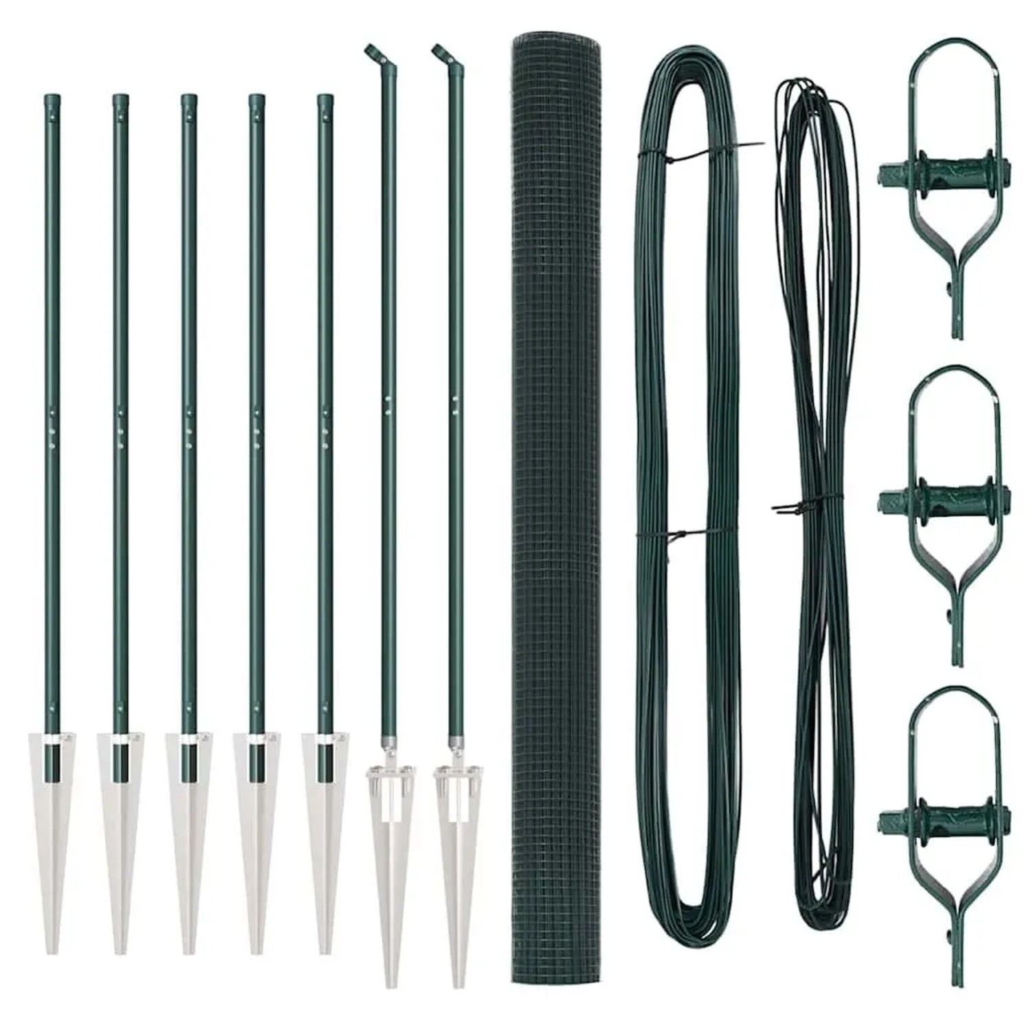 vidaXL Zaunpfosten Grün 10 x 1,5 m 16 x 16 mm Gitter Stahl und PVC 3352058 günstig online kaufen