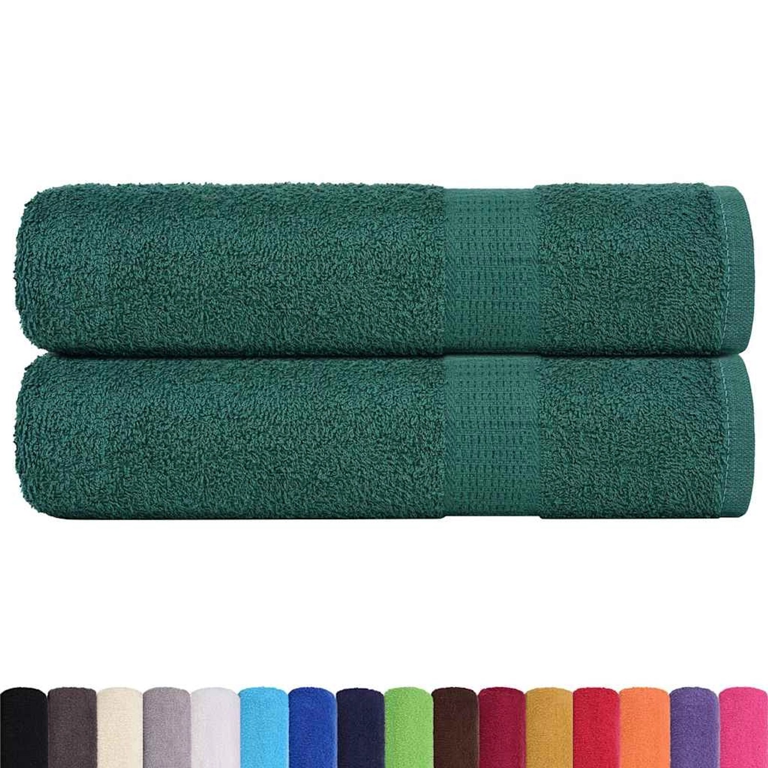 vidaXL Duschtücher 2 Stk Grün 70x140 cm 360 g/m² 100% Baumwolle 136857