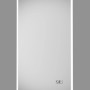 LED-Lichtspiegel Silver Porto, 45x70 cm, mit Digitaluhr. Badspiegel mit Aluminiumrahmen.