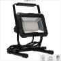 Schwarzer LED-Baustrahler 50W, 4200 Lumen, 4000K, IP65 mit robustem Metallgestell.