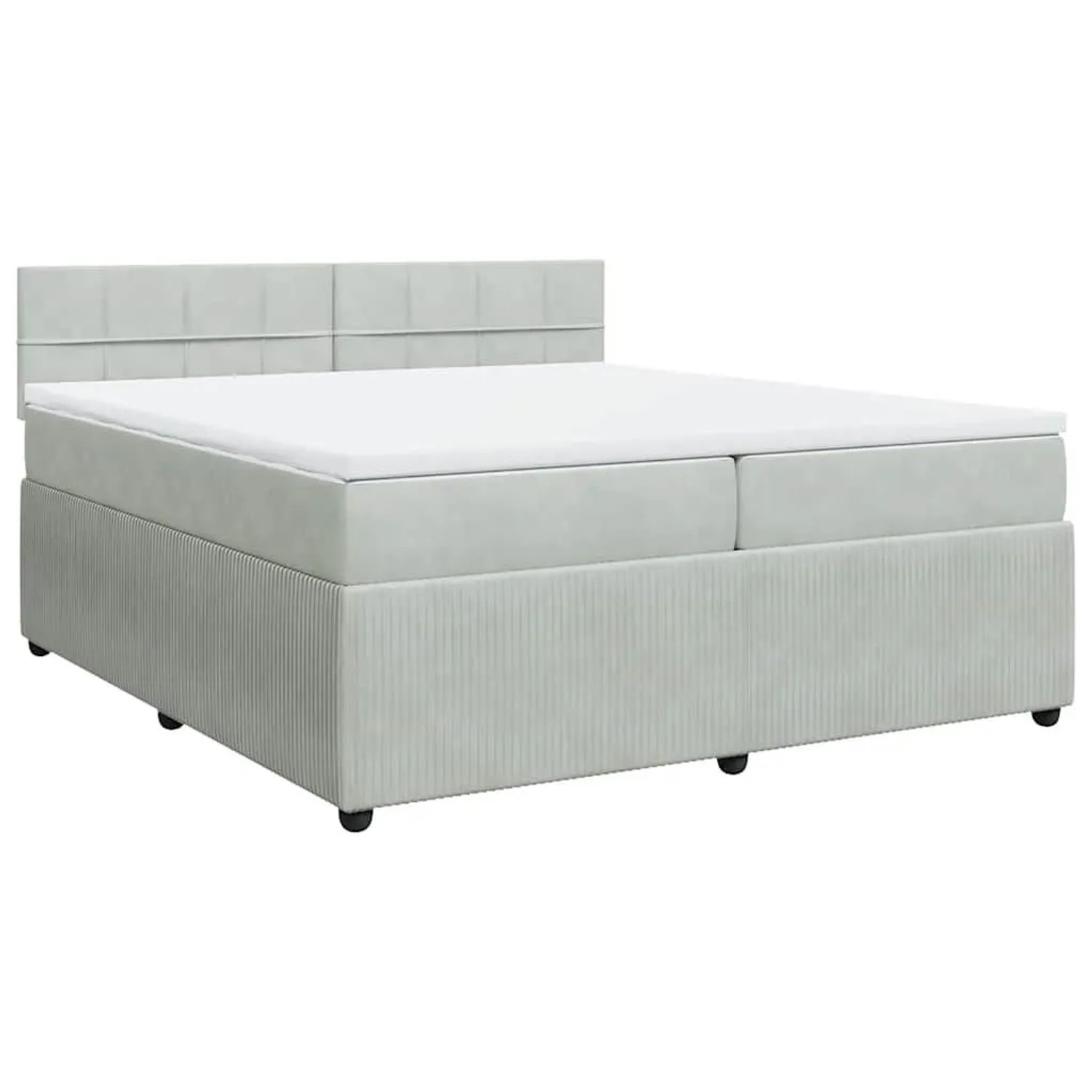 vidaXL Boxspringbett mit Matratze Hellgrau 200x200 cm Samt 3290130 günstig online kaufen