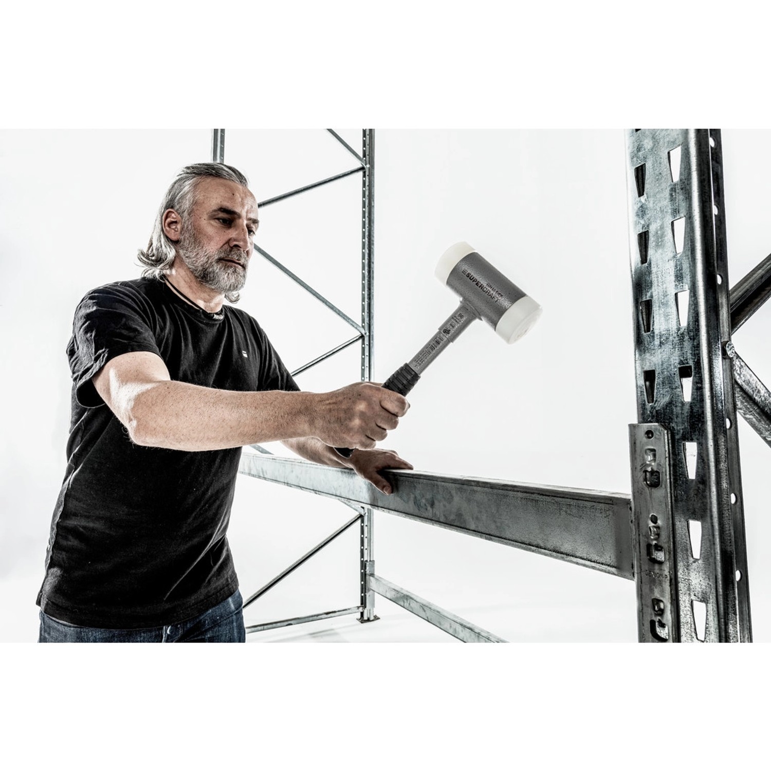 Halder Supercraft Schonhammer Ø 35 mm Rückschlagfrei mit Bruchsicherem StahlrohrStiel_9