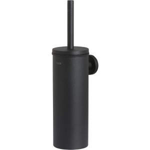 Tiger WC-Garnitur Boston, Edelstahl schwarz, zur Wandmontage. WC-Bürste inklusive.