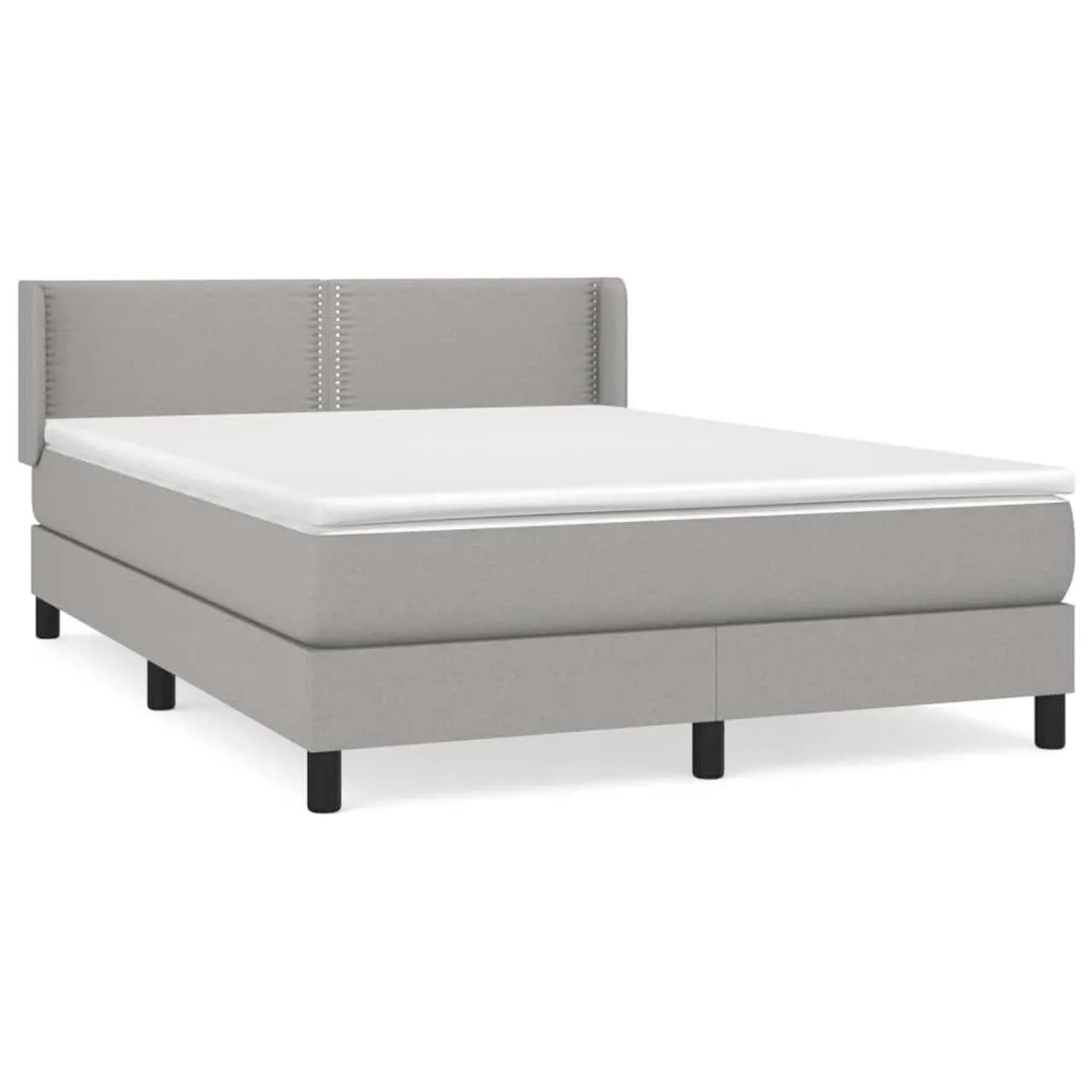 vidaXL Boxspringbett mit Matratze Hellgrau 140x190 cm Stoff 3129625 günstig online kaufen