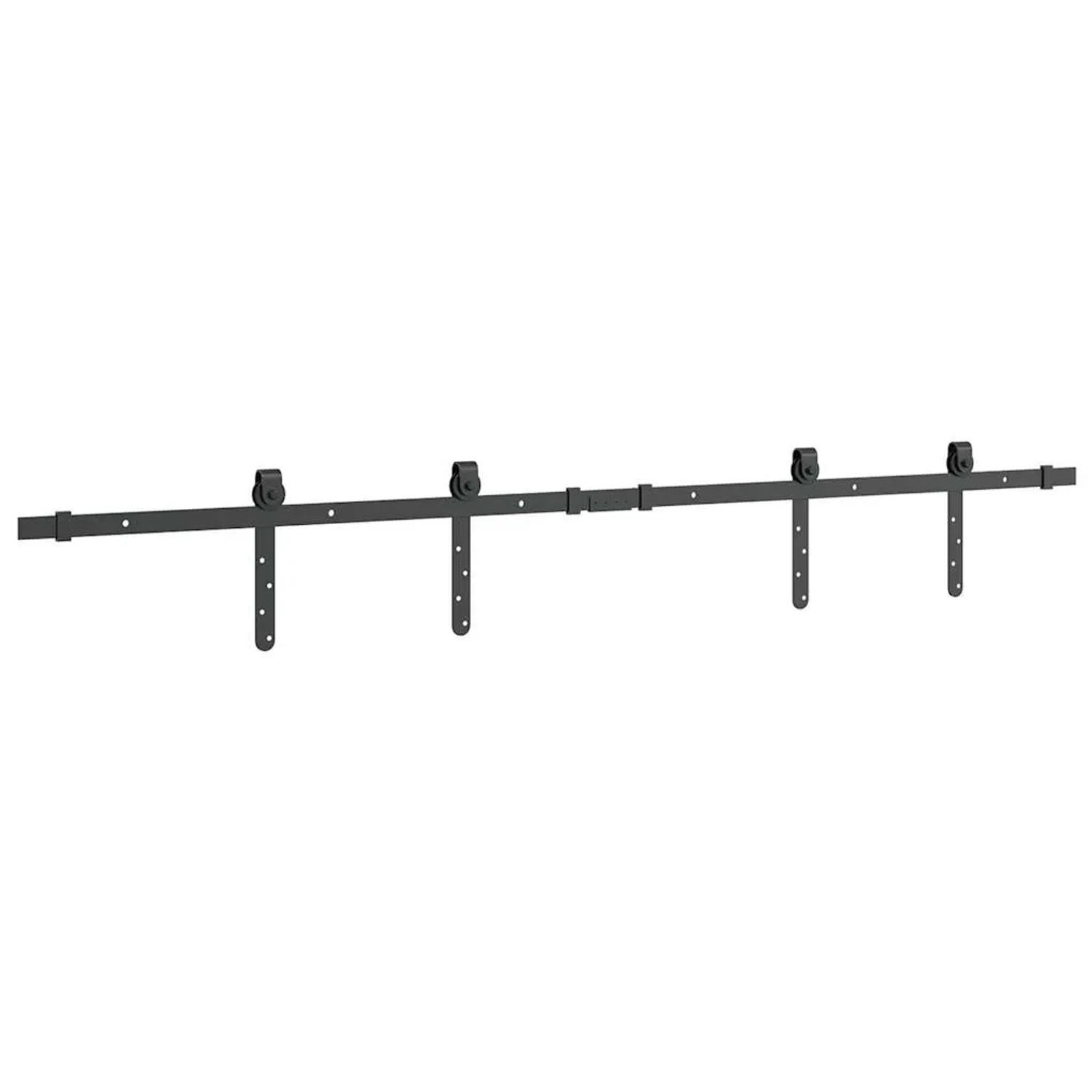 vidaXL Schiebetürbeschlag Set, 152cm, Karbonstahl, für Schranktüren. Schwarz, robust und langlebig.