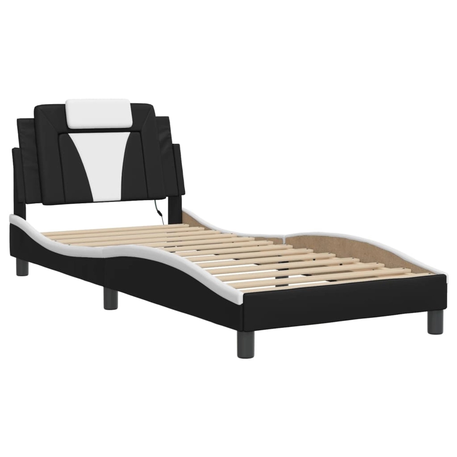 vidaXL Bettgestell Viana mit LED ohne Matratze Schwarz und Weiß 80x200 cm K günstig online kaufen