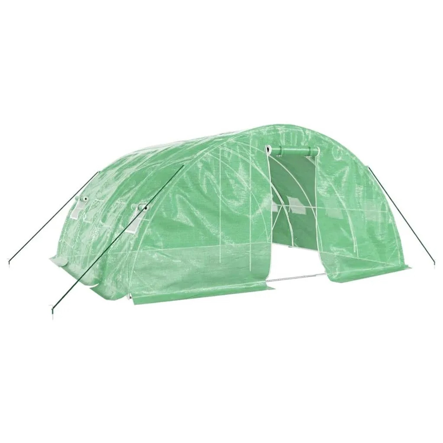 vidaXL Gewächshaus mit Stahlrahmen Grün 20 m² 5x4x2,3 m 3188083