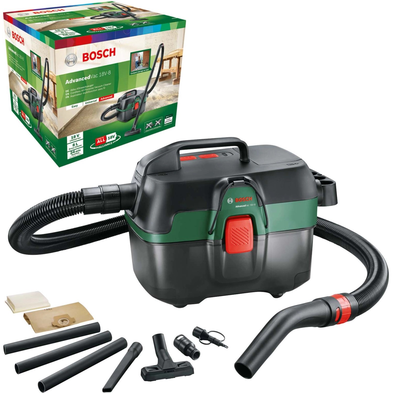 Bosch Akkusauger AdvancedVac 18V-8 solo