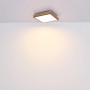Rechteckige LED Deckenleuchte Doro (80 cm) in Eichenoptik mit Aluminiumrahmen.