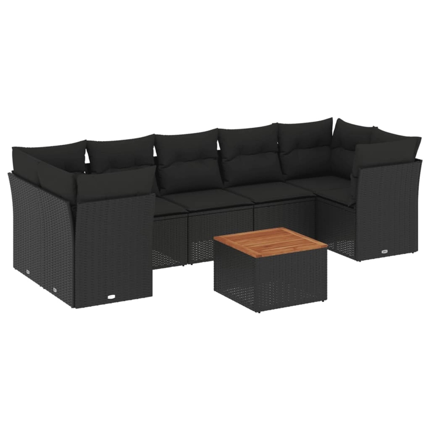 vidaXL 8-tlg Garten-Sofagarnitur mit Kissen Schwarz Poly Rattan Modell 203 günstig online kaufen